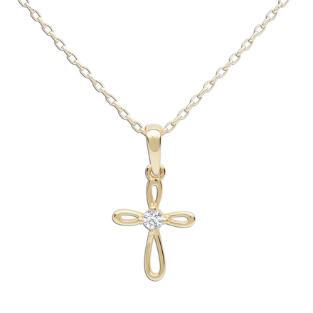 Cherished Moments Infinity Cross Necklace { 14K Gold Plated}