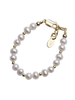 Cherished Moments Brynn Pearl/Gold Bead Bracelet {14K Gold Plated}
