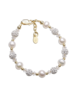 Cherished Moments Pearl/Gold/Pave Bead Bracelet {14K Gold Plated}