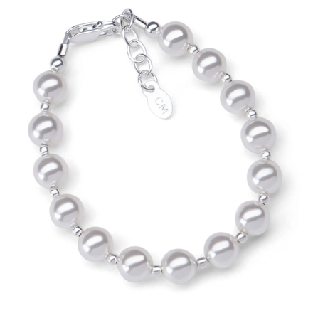Cherished Moments Pearl/Silver Bead Bracelet {Sterling Silver}