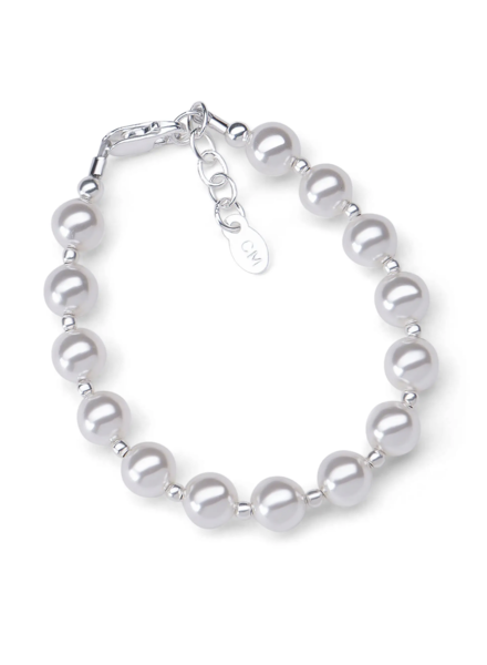 Cherished Moments Pearl/Silver Bead Bracelet {Sterling Silver}