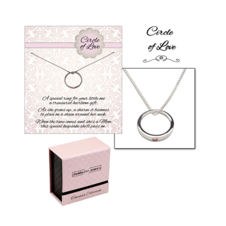 Cherished Moments Circle of Love Keepsake Gift Ring/Necklace {S. Silver}