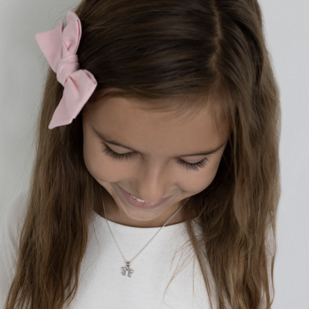 Cherished Moments Pink Butterfly Necklace {S. Silver/14"}