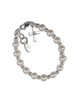 Cherished Moments Pearl/Silver Bead & Cross Baptism Bracelet {S. Silver}