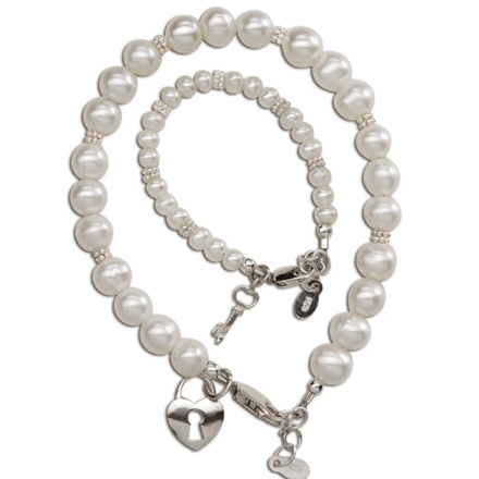 Cherished Moments Mom and Me 2Pc Bracelet Set- Key to Heart {Sterling Silver}