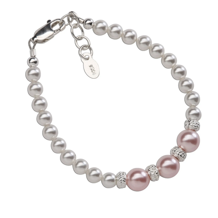 Cherished Moments Pink/White Pearl Bracelet {S. Silver}