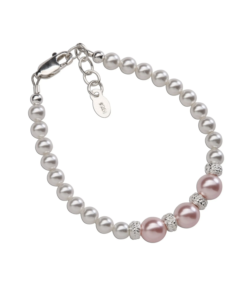 Cherished Moments Pink/White Pearl Bracelet {S. Silver}