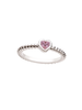 Cherished Moments Twisted Band w/ Pink Heart Baby Ring {S. Silver}