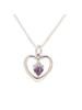 Cherished Moments Dancing Heart Birthstone Necklace {S. Silver}