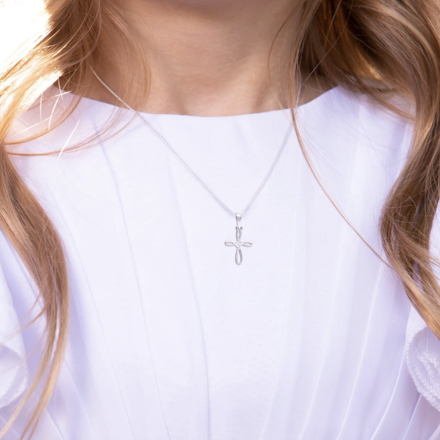 Cherished Moments Infinity Cross Necklace {S. Silver/14"}