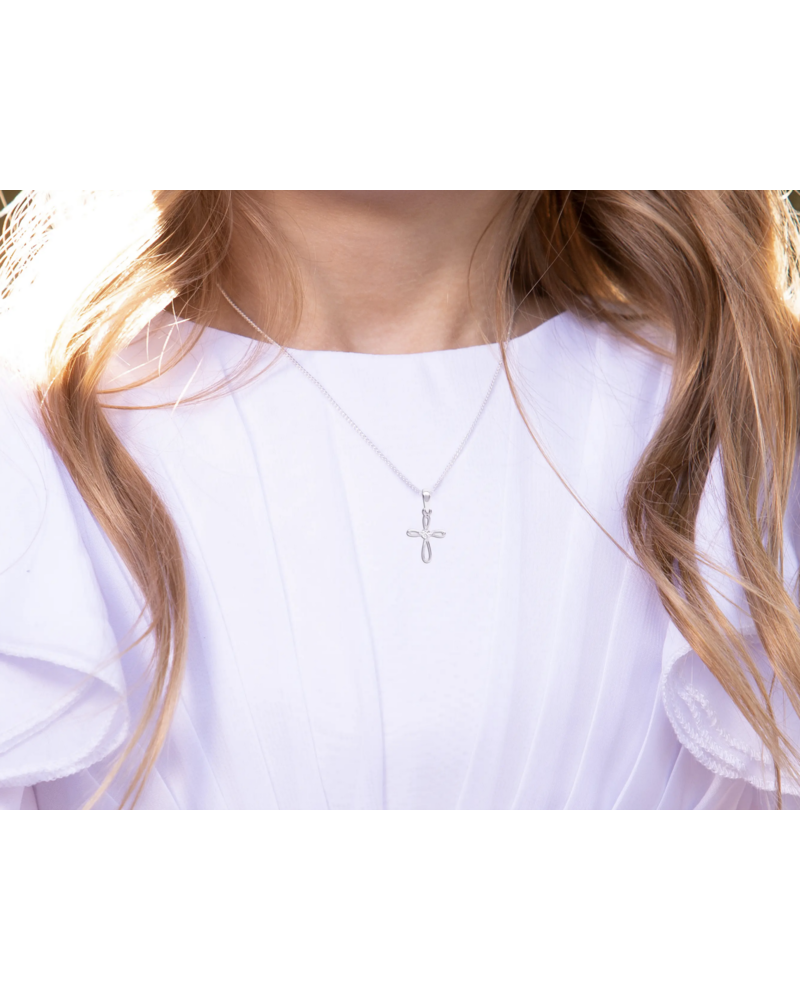 Cherished Moments Infinity Cross Necklace {S. Silver/14"}