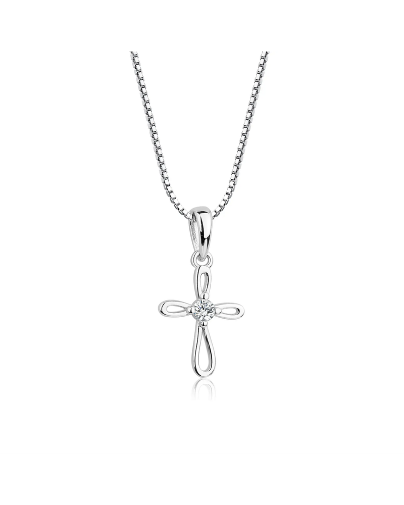 Cherished Moments Cross Necklace {S. Silver/14"}