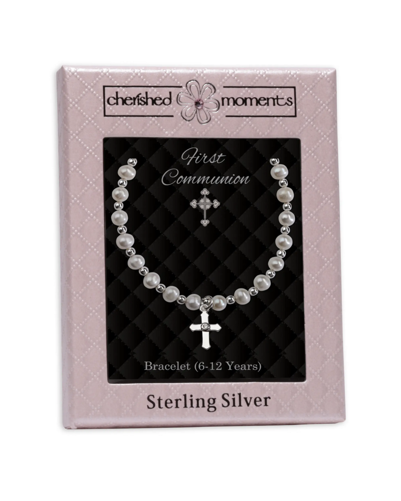 Cherished Moments First Communion Cross Bracelet {S. Silver/6-12yrs}