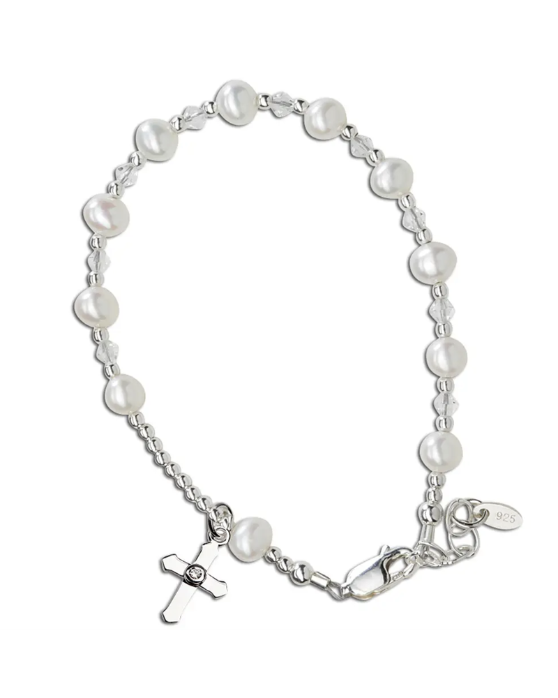 Cherished Moments First Communion Rosary Bracelet {S. Silver/6-12yrs}
