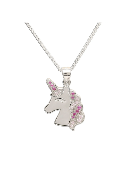 Cherished Moments Pink Unicorn Necklace {S. Silver/14"}