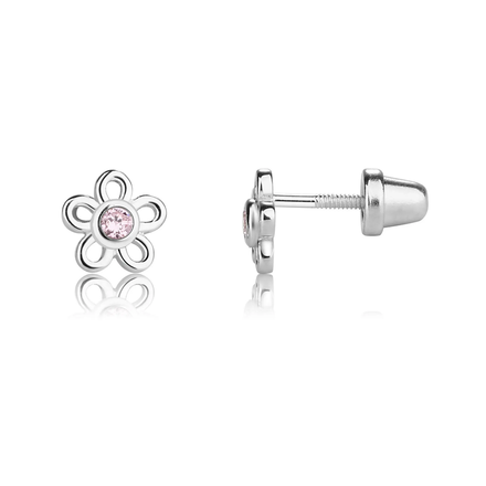 Cherished Moments Pink Daisy Earrings {S. Silver}