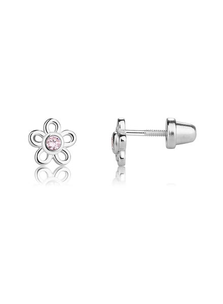Cherished Moments Pink Daisy Earrings {S. Silver}