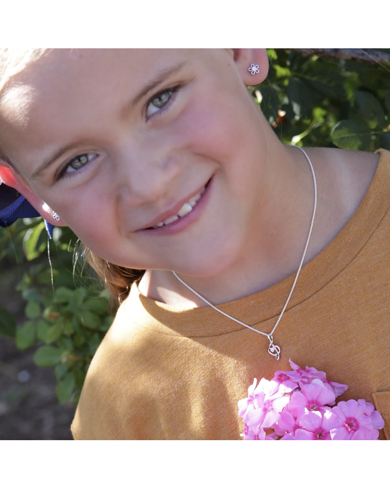 Cherished Moments Pink Daisy Earrings {S. Silver}