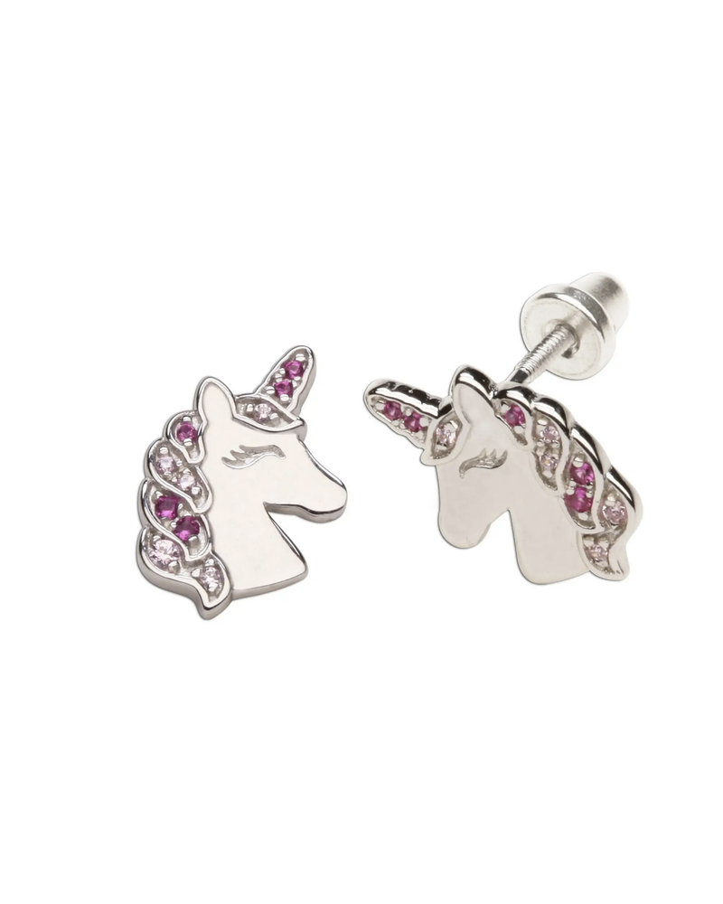 Cherished Moments Pink Unicorn Earrings  {S. Silver}