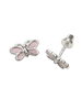 Cherished Moments Pink Butterfly Earrings  {S. Silver}