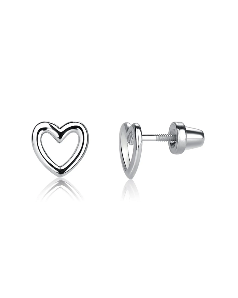 Cherished Moments Hollow Heart Earrings {S. Silver}