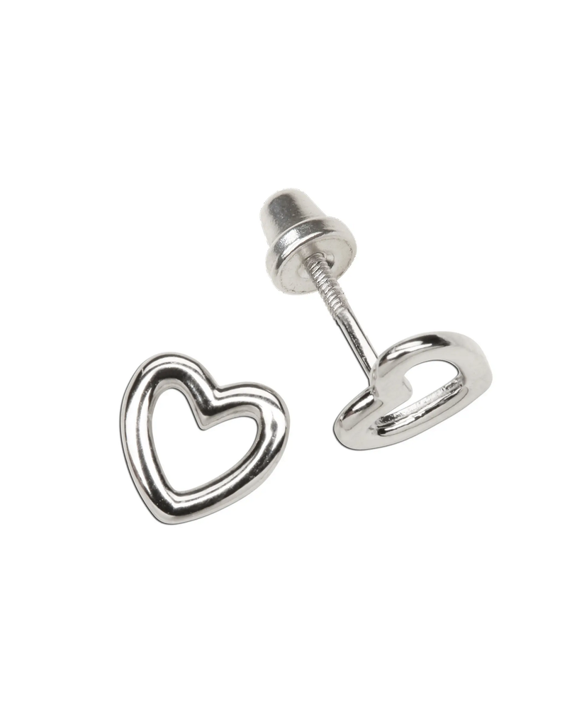 Cherished Moments Hollow Heart Earrings {S. Silver}