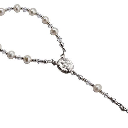 Cherished Moments Baby Rosary Baptism Christening Gift {White/S.Silver}