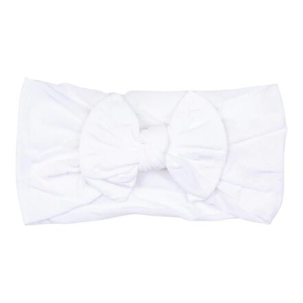 Mila and Rose Nylon Bow Headband {Beluga White}