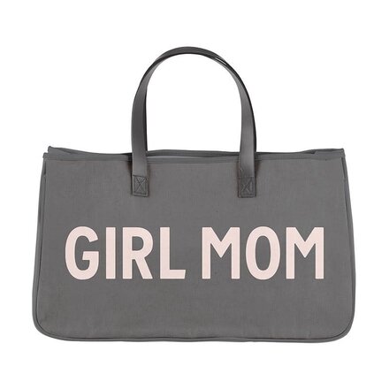 L2494 Grey Canvas Tote {Girl Mom} Grey