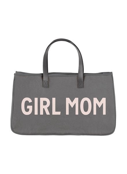 L2494 Grey Canvas Tote {Girl Mom} Grey