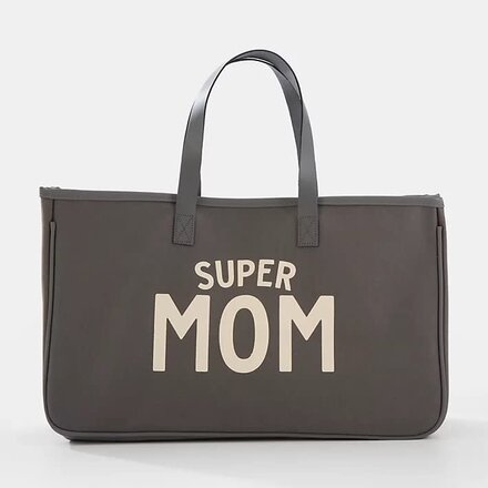 L2493 Super Mom Canvas Tote {Grey}