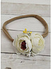 Ethan's Closet Mini Cabbage Rose Floral Headband {White}