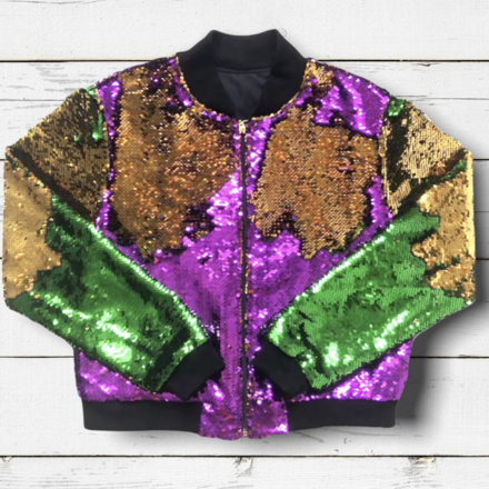 Belle Cher Mardi Gras Reversible Sequin Jacket {Adult}