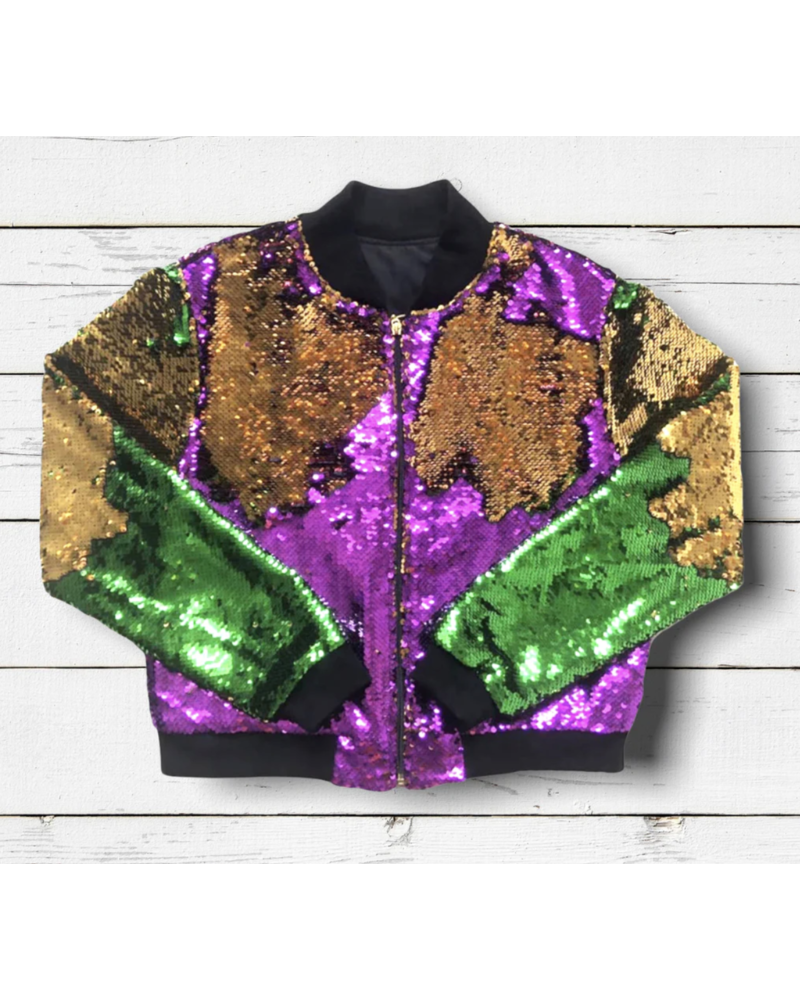 Belle Cher Mardi Gras Reversible Sequin Jacket {Toddler/Tween}