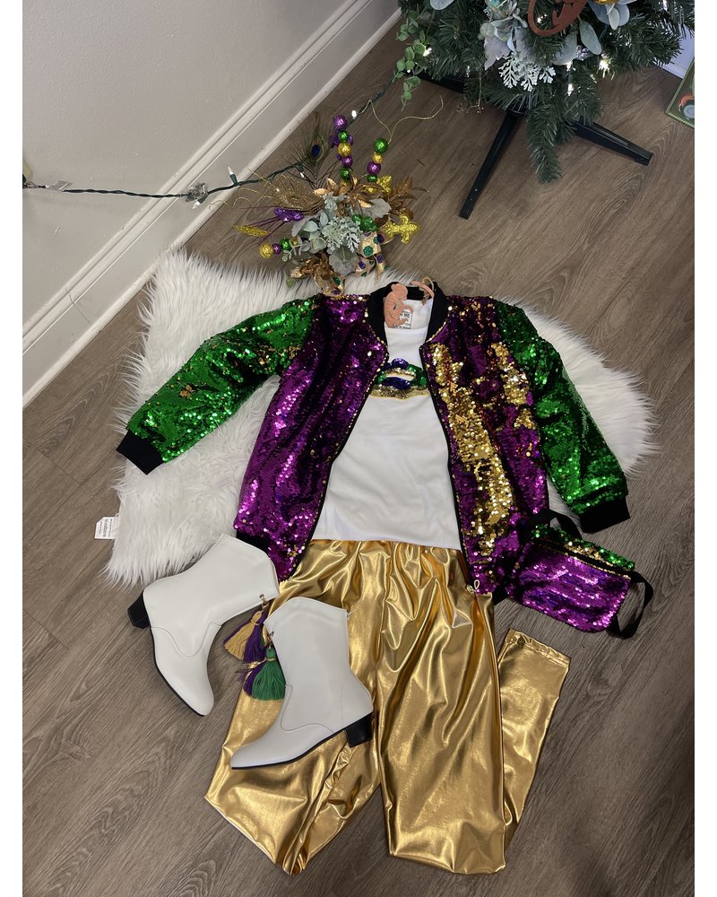 Belle Cher Mardi Gras Reversible Sequin Jacket {Toddler/Tween}