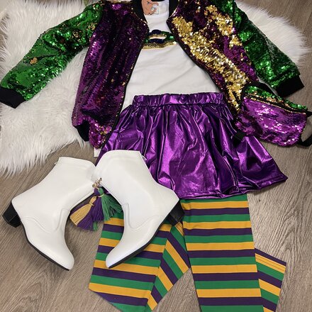 Me Me Mardi Gras Multi Stripe Leggings