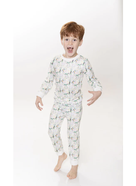 Mardi Gras Mambo Pajama Set {White}