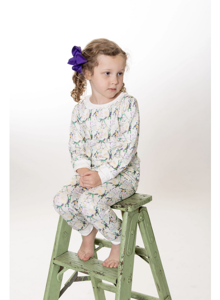 Mardi Gras Mambo Ruffle Pajama Set {White}