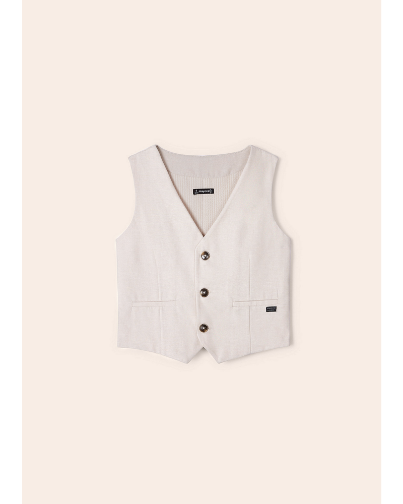 Mayoral Linen Vest {Khaki}