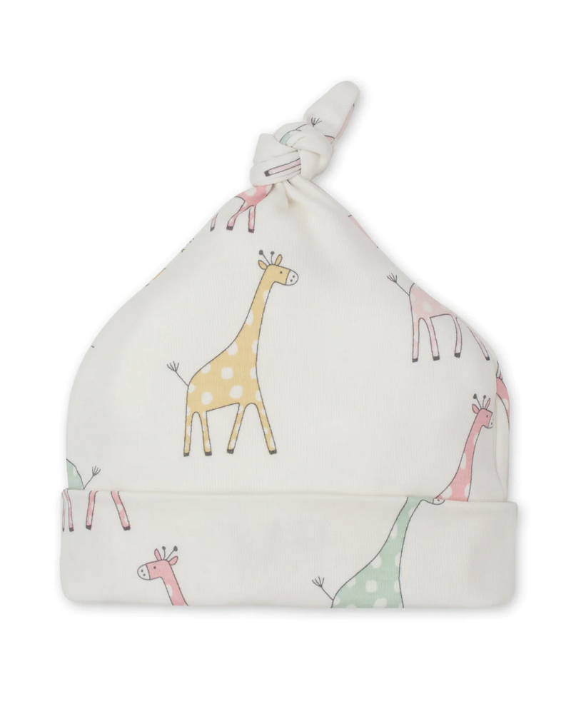 Kissy Love Top Knot Hat {Multi Pink Giraffe} Newborn