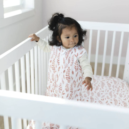 Bebe Au Lait Classic Muslin Bedtime Sleeper {Pink Leaves}