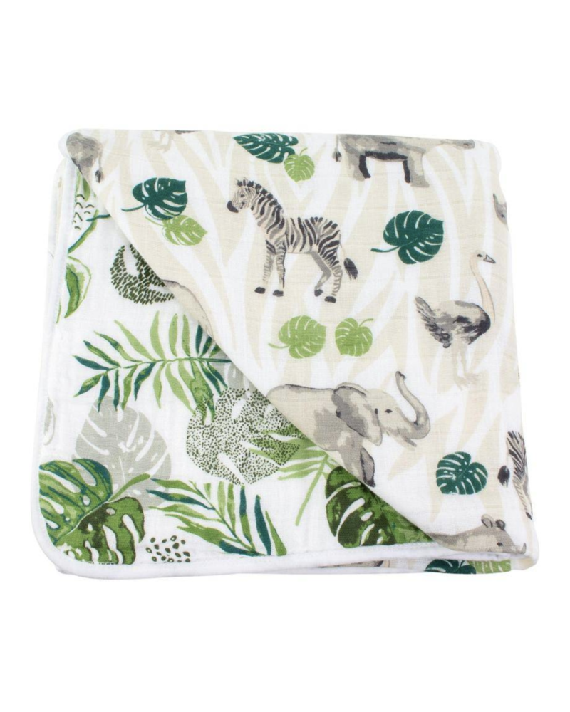 Bebe Au Lait Classic Muslin Snuggle Blanket{Jungle/Rainforest}