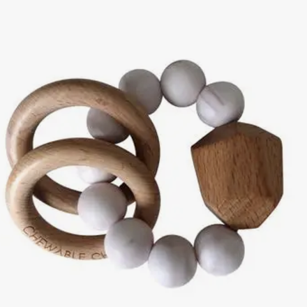 Chewable Charm Hayes Silicone and Wood Teething Ring {5 Color Options}