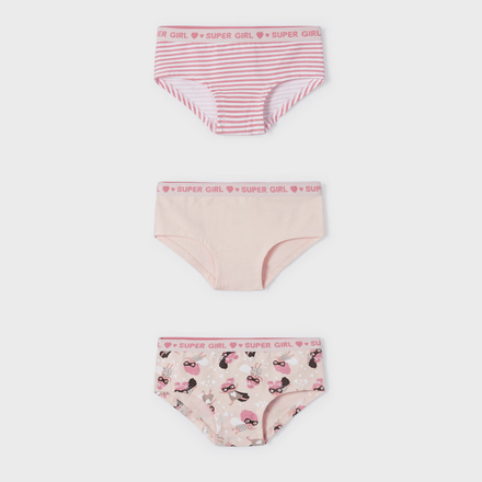 Mayoral Girl's 3-Pack Cotton Briefs {Salmon}