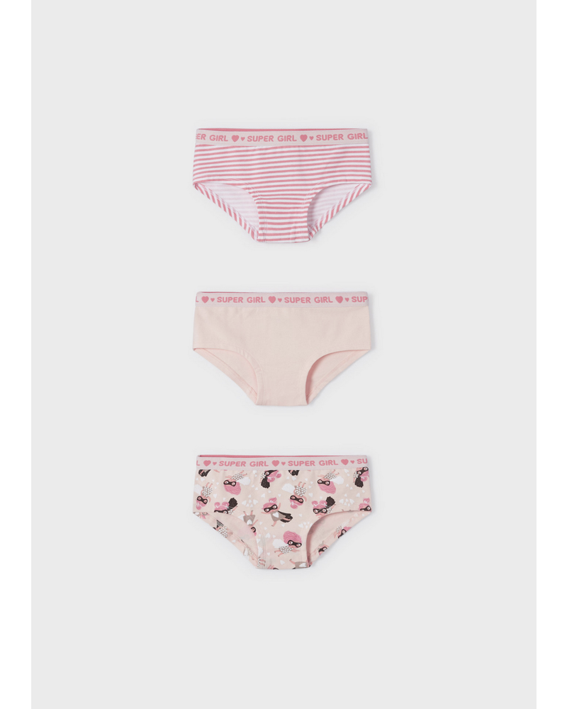 Mayoral 10455 Girl's 3-Pack Cotton Briefs {Salmon}