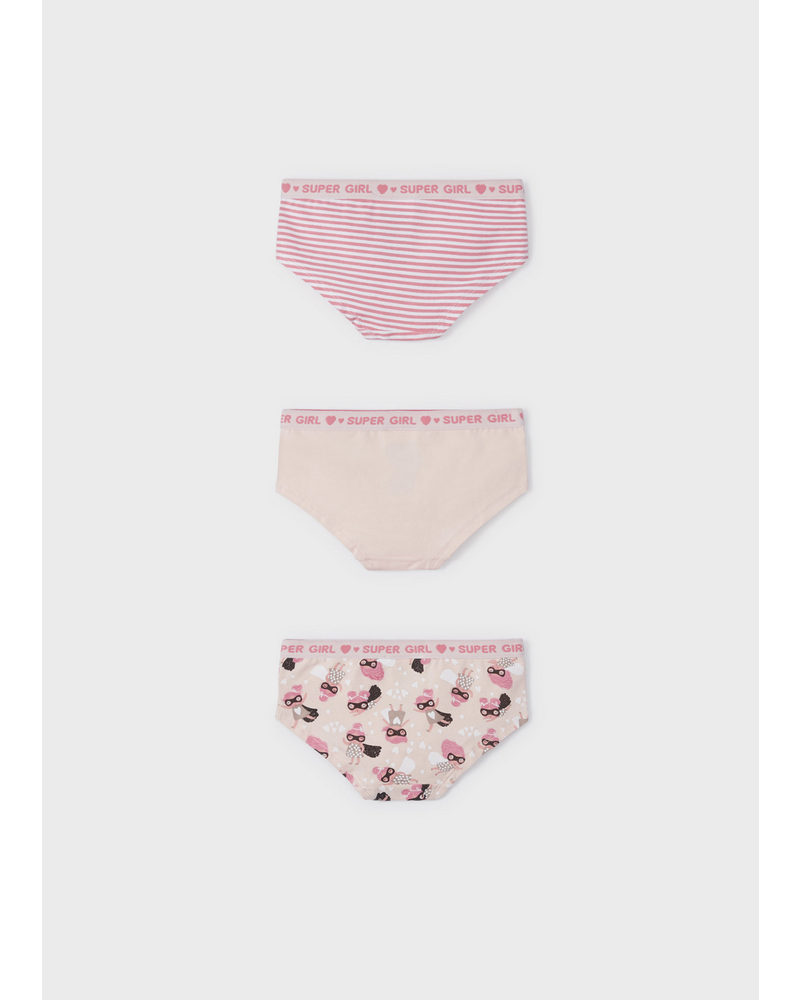 Mayoral 10455 Girl's 3-Pack Cotton Briefs {Salmon} S23