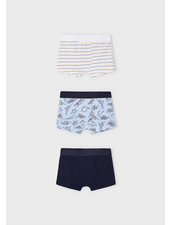Mayoral Set of 3 Printed Boxers {Blue}
