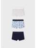 Mayoral Set of 3 Printed Boxers {Blue}