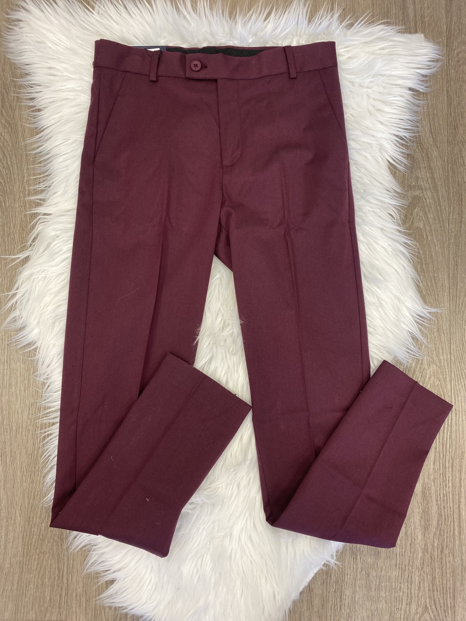 LZ 508 Slim Fit Dress Pants {Burgundy} - Ethan's Closet Children's