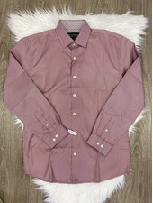 L/S Dress Shirts {Burgundy Basket Weave}